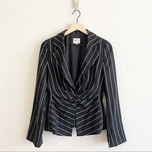 Armani Collezioni Pin Stripe Ruched Blazer Size 10